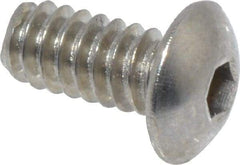 Value Collection - #4-40 UNC Hex Socket Drive, Button Screw - Grade 18-8 Stainless Steel, Uncoated, Fully Threaded, 1/4" Length Under Head - Americas Industrial Supply