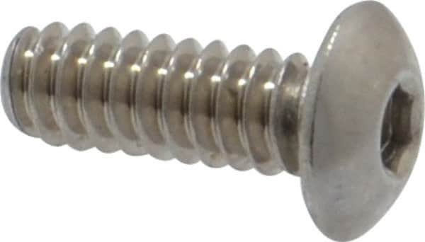 Value Collection - #4-40 UNC Hex Socket Drive, Button Screw - Grade 18-8 Stainless Steel, Uncoated, Fully Threaded, 5/16" Length Under Head - Americas Industrial Supply