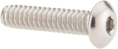 Value Collection - #4-40 UNC Hex Socket Drive, Button Screw - Grade 18-8 Stainless Steel, Uncoated, Fully Threaded, 1/2" Length Under Head - Americas Industrial Supply