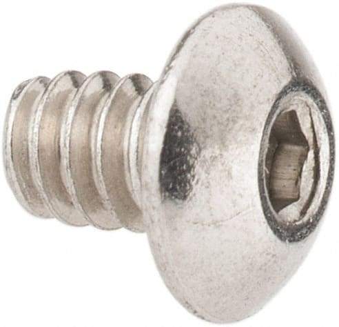 Value Collection - #6-32 UNC Hex Socket Drive, Button Screw - Grade 18-8 Stainless Steel, Uncoated, Fully Threaded, 3/16" Length Under Head - Americas Industrial Supply