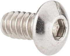 Value Collection - #6-32 UNC Hex Socket Drive, Button Screw - Grade 18-8 Stainless Steel, Uncoated, Fully Threaded, 1/4" Length Under Head - Americas Industrial Supply