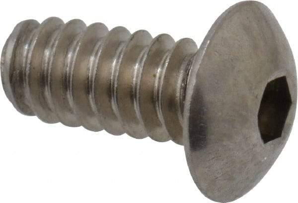 Value Collection - #6-32 UNC Hex Socket Drive, Button Screw - Grade 18-8 Stainless Steel, Uncoated, Fully Threaded, 5/16" Length Under Head - Americas Industrial Supply