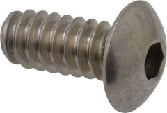 Value Collection - #6-32 UNC Hex Socket Drive, Button Screw - Grade 18-8 Stainless Steel, Uncoated, Fully Threaded, 5/16" Length Under Head - Americas Industrial Supply