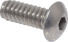 Value Collection - #6-32 UNC Hex Socket Drive, Button Screw - Grade 18-8 Stainless Steel, Uncoated, Fully Threaded, 3/8" Length Under Head - Americas Industrial Supply