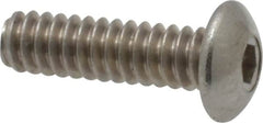 Value Collection - #6-32 UNC Hex Socket Drive, Button Screw - Grade 18-8 Stainless Steel, Uncoated, Fully Threaded, 1/2" Length Under Head - Americas Industrial Supply