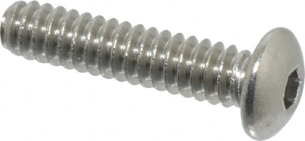 Value Collection - #6-32 UNC Hex Socket Drive, Button Screw - Grade 18-8 Stainless Steel, Uncoated, Fully Threaded, 5/8" Length Under Head - Americas Industrial Supply