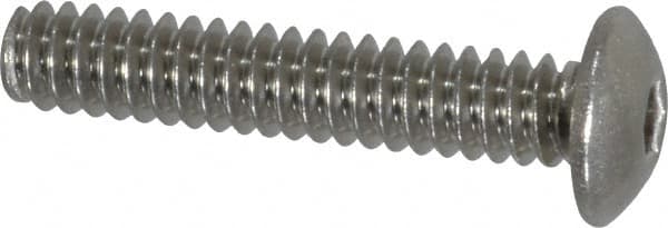 Value Collection - #6-32 UNC Hex Socket Drive, Button Screw - Grade 18-8 Stainless Steel, Uncoated, Fully Threaded, 3/4" Length Under Head - Americas Industrial Supply