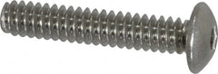 Value Collection - #6-32 UNC Hex Socket Drive, Button Screw - Grade 18-8 Stainless Steel, Uncoated, Fully Threaded, 3/4" Length Under Head - Americas Industrial Supply