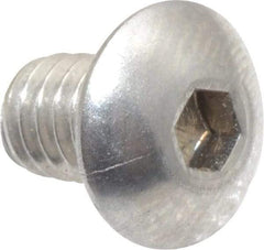 Value Collection - #8-32 UNC Hex Socket Drive, Button Screw - Grade 18-8 Stainless Steel, Uncoated, Fully Threaded, 1/4" Length Under Head - Americas Industrial Supply