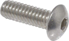 Value Collection - #8-32 UNC Hex Socket Drive, Button Screw - Grade 18-8 Stainless Steel, Uncoated, Fully Threaded, 1/2" Length Under Head - Americas Industrial Supply