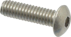 Value Collection - #8-32 UNC Hex Socket Drive, Button Screw - Grade 18-8 Stainless Steel, Uncoated, Fully Threaded, 5/8" Length Under Head - Americas Industrial Supply