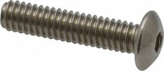 Value Collection - #8-32 UNC Hex Socket Drive, Button Screw - Grade 18-8 Stainless Steel, Uncoated, Fully Threaded, 3/4" Length Under Head - Americas Industrial Supply