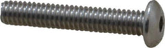 Value Collection - #8-32 UNC Hex Socket Drive, Button Screw - Grade 18-8 Stainless Steel, Uncoated, Fully Threaded, 1" Length Under Head - Americas Industrial Supply