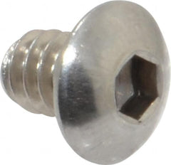 Value Collection - #10-24 UNC Hex Socket Drive, Button Screw - Grade 18-8 Stainless Steel, Uncoated, Fully Threaded, 1/4" Length Under Head - Americas Industrial Supply