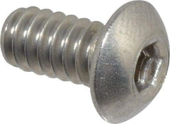 Value Collection - #10-24 UNC Hex Socket Drive, Button Screw - Grade 18-8 Stainless Steel, Uncoated, Fully Threaded, 3/8" Length Under Head - Americas Industrial Supply