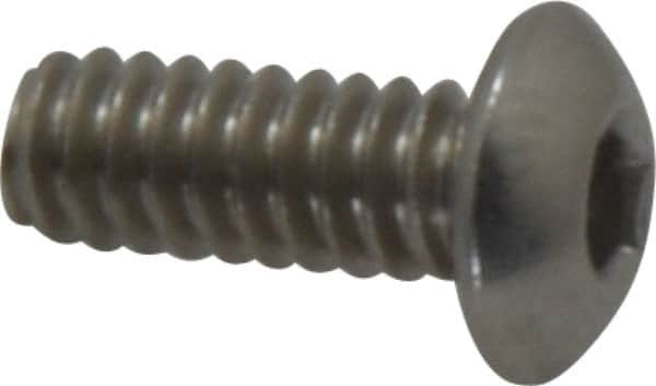 Value Collection - #10-24 UNC Hex Socket Drive, Button Screw - Grade 18-8 Stainless Steel, Uncoated, Fully Threaded, 1/2" Length Under Head - Americas Industrial Supply