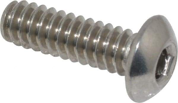 Value Collection - #10-24 UNC Hex Socket Drive, Button Screw - Grade 18-8 Stainless Steel, Uncoated, Fully Threaded, 5/8" Length Under Head - Americas Industrial Supply