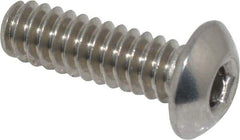 Value Collection - #10-24 UNC Hex Socket Drive, Button Screw - Grade 18-8 Stainless Steel, Uncoated, Fully Threaded, 5/8" Length Under Head - Americas Industrial Supply