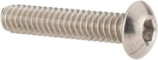 Value Collection - #10-24 UNC Hex Socket Drive, Button Screw - Grade 18-8 Stainless Steel, Uncoated, Fully Threaded, 1" Length Under Head - Americas Industrial Supply
