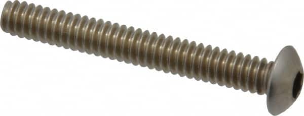 Value Collection - #10-24 UNC Hex Socket Drive, Button Screw - Grade 18-8 Stainless Steel, 1-1/2" Length Under Head - Americas Industrial Supply