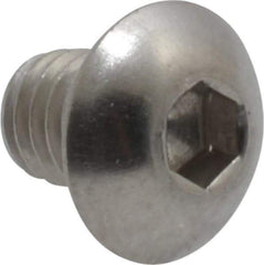 Value Collection - #10-32 UNF Hex Socket Drive, Button Screw - Grade 18-8 Stainless Steel, Uncoated, Fully Threaded, 1/4" Length Under Head - Americas Industrial Supply