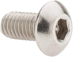 Value Collection - #10-32 UNF Hex Socket Drive, Button Screw - Grade 18-8 Stainless Steel, Uncoated, Fully Threaded, 3/8" Length Under Head - Americas Industrial Supply