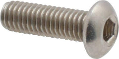 Value Collection - #10-32 UNF Hex Socket Drive, Button Screw - Grade 18-8 Stainless Steel, Uncoated, Fully Threaded, 5/8" Length Under Head - Americas Industrial Supply