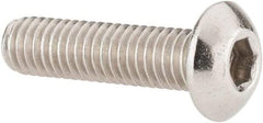 Value Collection - #10-32 UNF Hex Socket Drive, Button Screw - Grade 18-8 Stainless Steel, Uncoated, Fully Threaded, 3/4" Length Under Head - Americas Industrial Supply