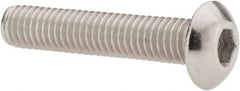 Value Collection - #10-32 UNF Hex Socket Drive, Button Screw - Grade 18-8 Stainless Steel, Uncoated, Fully Threaded, 1" Length Under Head - Americas Industrial Supply