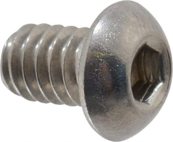 Value Collection - 1/4-20 UNC Hex Socket Drive, Button Screw - Grade 18-8 Stainless Steel, 3/8" Length Under Head - Americas Industrial Supply