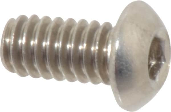 Value Collection - 1/4-20 UNC Hex Socket Drive, Button Screw - Grade 18-8 Stainless Steel, 1/2" Length Under Head - Americas Industrial Supply