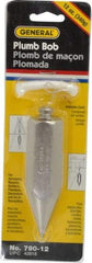 General - 4-1/2 Inch Long, 1 Inch Diameter Steel Plumb Bob - 12 Ounce - Americas Industrial Supply