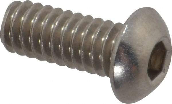 Value Collection - 1/4-20 UNC Hex Socket Drive, Button Screw - Grade 18-8 Stainless Steel, 5/8" Length Under Head - Americas Industrial Supply
