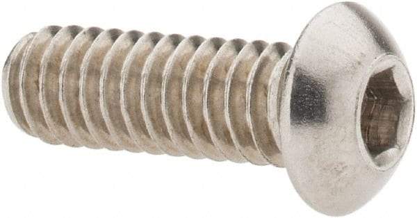 Value Collection - 1/4-20 UNC Hex Socket Drive, Button Screw - Grade 18-8 Stainless Steel, 3/4" Length Under Head - Americas Industrial Supply