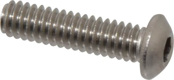 Value Collection - 1/4-20 UNC Hex Socket Drive, Button Screw - Grade 18-8 Stainless Steel, 1" Length Under Head - Americas Industrial Supply