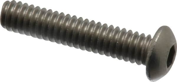 Value Collection - 1/4-20 UNC Hex Socket Drive, Button Screw - Grade 18-8 Stainless Steel, 1-1/4" Length Under Head - Americas Industrial Supply