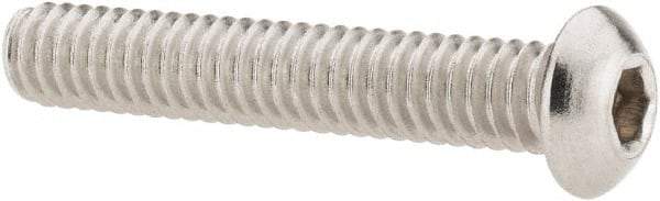 Value Collection - 1/4-20 UNC Hex Socket Drive, Button Screw - Grade 18-8 Stainless Steel, 1-1/2" Length Under Head - Americas Industrial Supply