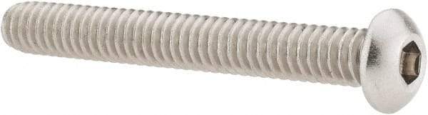 Value Collection - 1/4-20 UNC Hex Socket Drive, Button Screw - Grade 18-8 Stainless Steel, 2" Length Under Head - Americas Industrial Supply