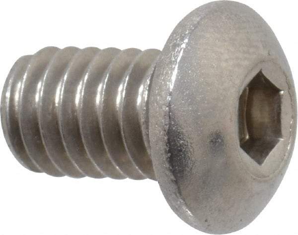 Value Collection - 5/16-18 UNC Hex Socket Drive, Button Screw - Grade 18-8 Stainless Steel, 1/2" Length Under Head - Americas Industrial Supply