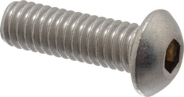 Value Collection - 5/16-18 UNC Hex Socket Drive, Button Screw - Grade 18-8 Stainless Steel, 1" Length Under Head - Americas Industrial Supply