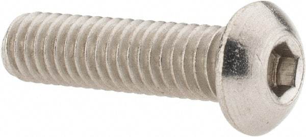 Value Collection - 5/16-18 UNC Hex Socket Drive, Button Screw - Grade 18-8 Stainless Steel, 1-1/4" Length Under Head - Americas Industrial Supply