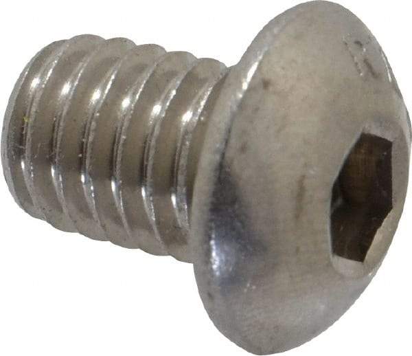 Value Collection - 3/8-16 UNC Hex Socket Drive, Button Screw - Grade 18-8 Stainless Steel, 1/2" Length Under Head - Americas Industrial Supply