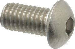 Value Collection - 3/8-16 UNC Hex Socket Drive, Button Screw - Grade 18-8 Stainless Steel, 3/4" Length Under Head - Americas Industrial Supply