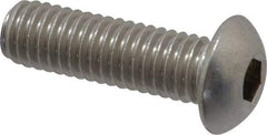 Value Collection - 3/8-16 UNC Hex Socket Drive, Button Screw - Grade 18-8 Stainless Steel, 1-1/4" Length Under Head - Americas Industrial Supply