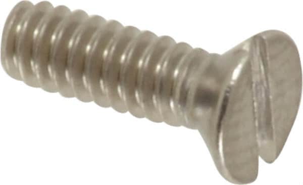Value Collection - #4-40 UNC, 3/8" OAL Slotted Drive Machine Screw - Flat Head, Grade 18-8 Stainless Steel, Uncoated, Without Washer - Americas Industrial Supply