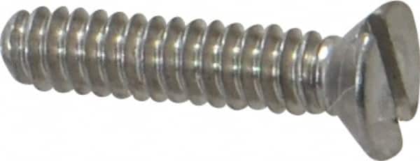 Value Collection - #4-40 UNC, 1/2" OAL Slotted Drive Machine Screw - Flat Head, Grade 18-8 Stainless Steel, Uncoated, Without Washer - Americas Industrial Supply