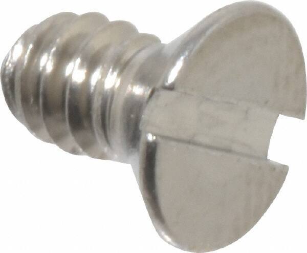 Value Collection - #6-32 UNC, 1/4" OAL Slotted Drive Machine Screw - Flat Head, Grade 18-8 Stainless Steel, Uncoated, Without Washer - Americas Industrial Supply