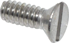 Value Collection - #6-32 UNC, 3/8" OAL Slotted Drive Machine Screw - Flat Head, Grade 18-8 Stainless Steel, Uncoated, Without Washer - Americas Industrial Supply