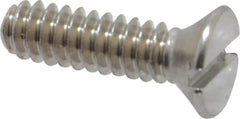 Value Collection - #6-32 UNC, 1/2" OAL Slotted Drive Machine Screw - Flat Head, Grade 18-8 Stainless Steel, Uncoated, Without Washer - Americas Industrial Supply