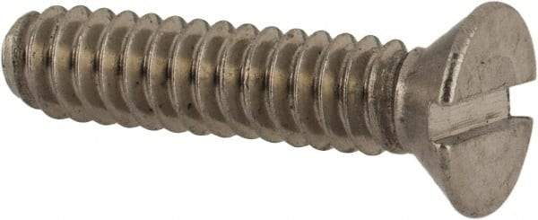 Value Collection - #6-32 UNC, 5/8" OAL Slotted Drive Machine Screw - Flat Head, Grade 18-8 Stainless Steel, Uncoated, Without Washer - Americas Industrial Supply